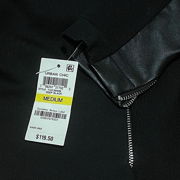 NEW Macy’s INC International Concept Knit
Moto Faux Leather Double Zipper Jacket - Picture 9 of 10